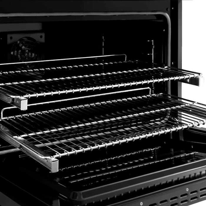 ZLINE Autograph Edition 48" Paramount Gas Range, Cooktop, Gas Convection Oven, Black Stainless Steel, Helix Handle SGRBZ-48-KCB