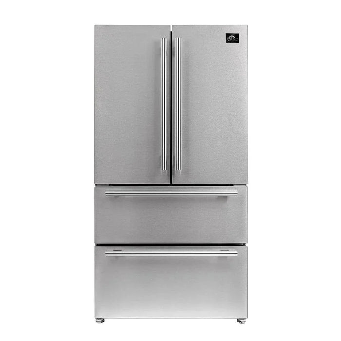 FORNO 2-Piece Appliance Package- 30" Gas Range, 36" French Door Refrigerator Stainless Steel FBDL-020-02-US