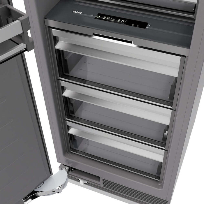 ZLINE 30" Panel Ready Column Refrigerator, Graphite Gray Interior Matte Black RBCRVZ-30-MB09K