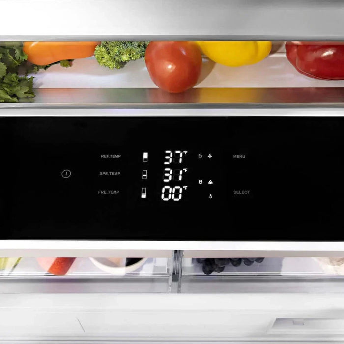 ZLINE 72" Built-In Bottom Freezer Refrigerator,Water Dispenser, Ice Maker, DuraSnow® Matte Black RBITZ-SN-72-MB09K