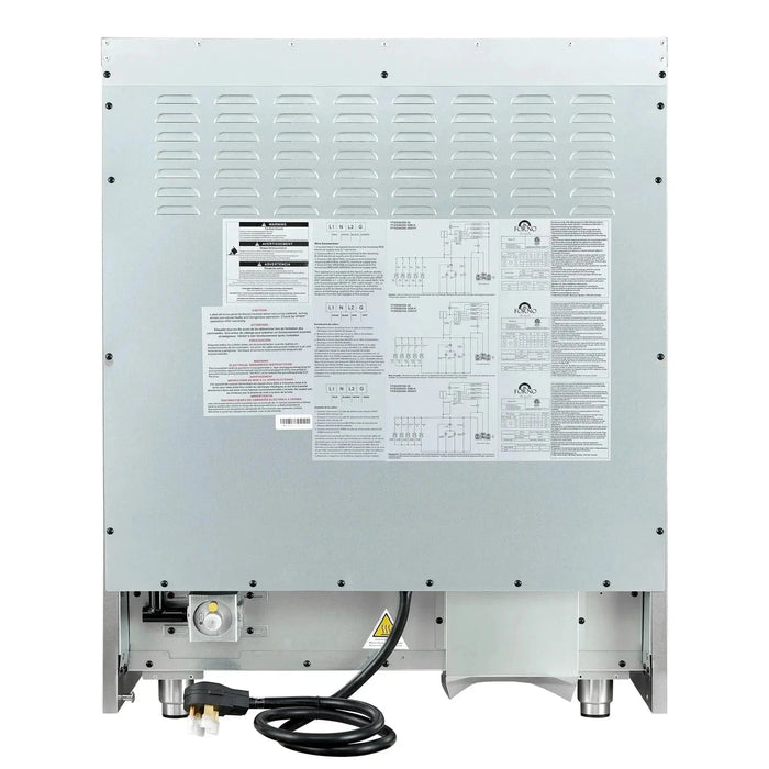 Forno Galiano 30"French Door Dual Fuel Range 5 Gas Burners, Electric Convection Oven Black, Antique Brass Trim, FFSGS6356-30BLK