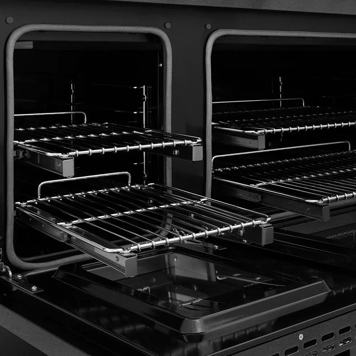 ZLINE 48" Paramount Dual Fuel Range, Electric Convection Oven, Black Satin Stainless Steel SDRBS-4809K