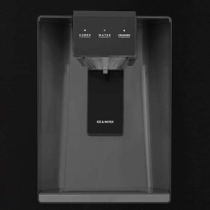 ZLINE Autograph Edition 36" Counter-Depth French Door Refrigerator, Water, Ice Maker, Fingerprint-Resistant Stainless Steel, Helix Handles RFMZ-W-36-KCB