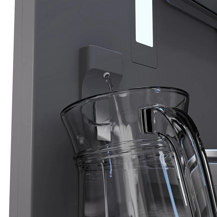 ZLINE Autograph Edition 72" French Door Built-In Bottom Freezer Refrigerator, Water Dispensers, Ice Makers, Black Stainless Steel, Graphite Gray Interior, Helix Handles GRBITZ-BS72-KCB