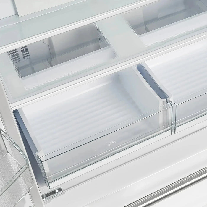 Forno Espresso Moena 36"French Door Refrigerator, White with Antique Brass Handle FFRBI1820-36WHT