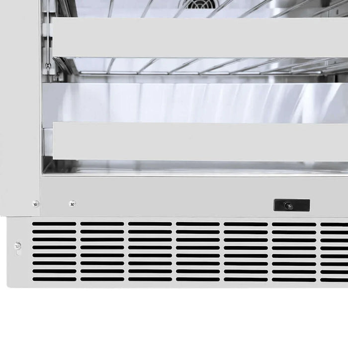 ZLINE Autograph 24" Dual Zone 44 Bottle Wine Cooler With Stainless Steel Glass Door, Helix Handle, Accents RWDOZ-GS-24-KCB