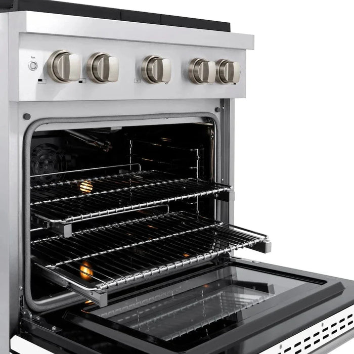 ZLINE 30"Paramount Dual Fuel Range Stainless Steel, White Matte, SDR-WM-3009K
