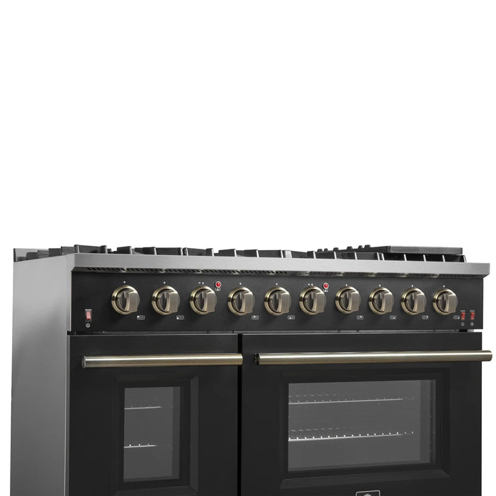FORNO Galiano 48" Gas on Gas Range FFSGS6244-48BLK