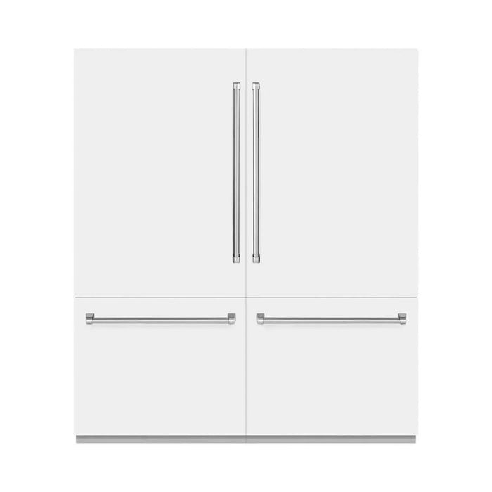 ZLINE 36" Built-In Bottom Freezer Refrigerator, Water Dispenser, Ice Maker, White Matte, Graphite Gray Interior GRBIT-WM-7209K