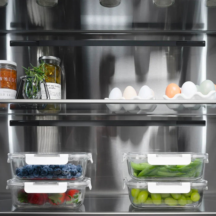 ZLINE 36" French Door Built-In Bottom Freezer Refrigerator, Water Dispenser, Ice Maker, Black Stainless Steel, Accents SRBIVZ-BS-36-CB09K