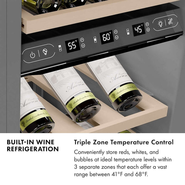 ZLINE 24" Triple Zone 100 Bottle Panel Ready Column Wine Cooler Polished Gold RBCWVZ-24-G