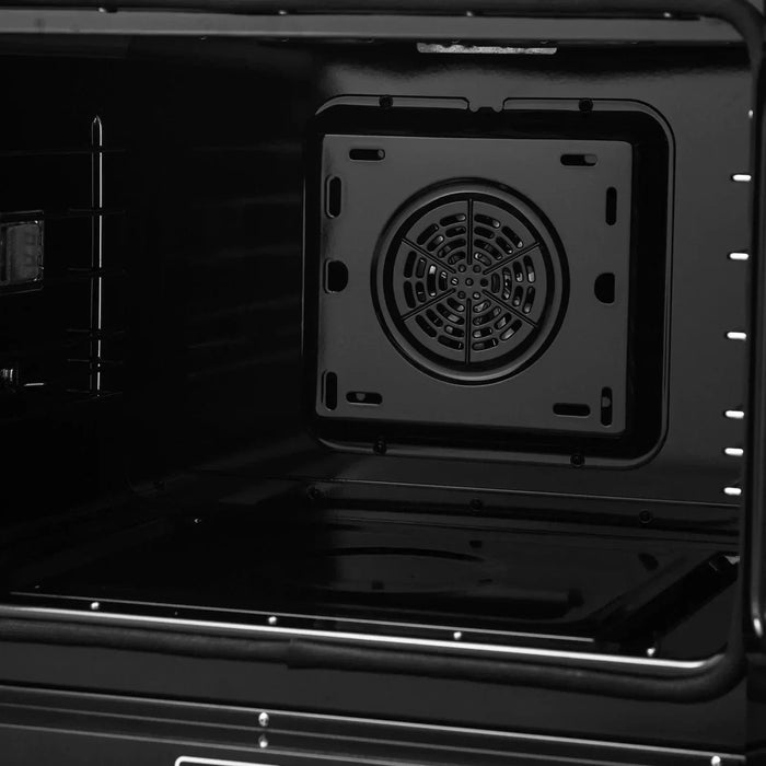 Forno Asti 30"French Door Electric Wall Oven in Black with Antique Brass Trim, FBOEL1333-30BLK