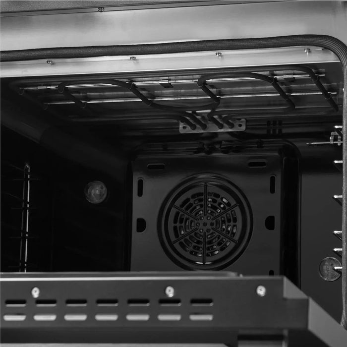 Forno Galiano 48" French Door Dual Fuel Range, 8 Burners, Electric Convection Oven, Black Antique Brass Trim, FFSGS6356-48BLK