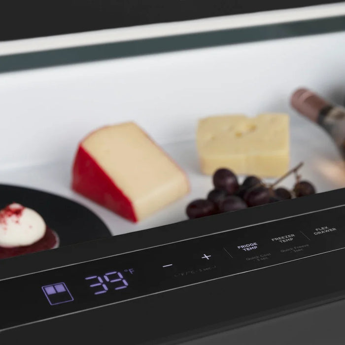 ZLINE Autograph Edition 36" Counter-Depth French Door Refrigerator, Water, Ice Dispenser, Fingerprint-Resistant Black Stainless Steel, Helix Handles RFMZ-W36-BS-KCB