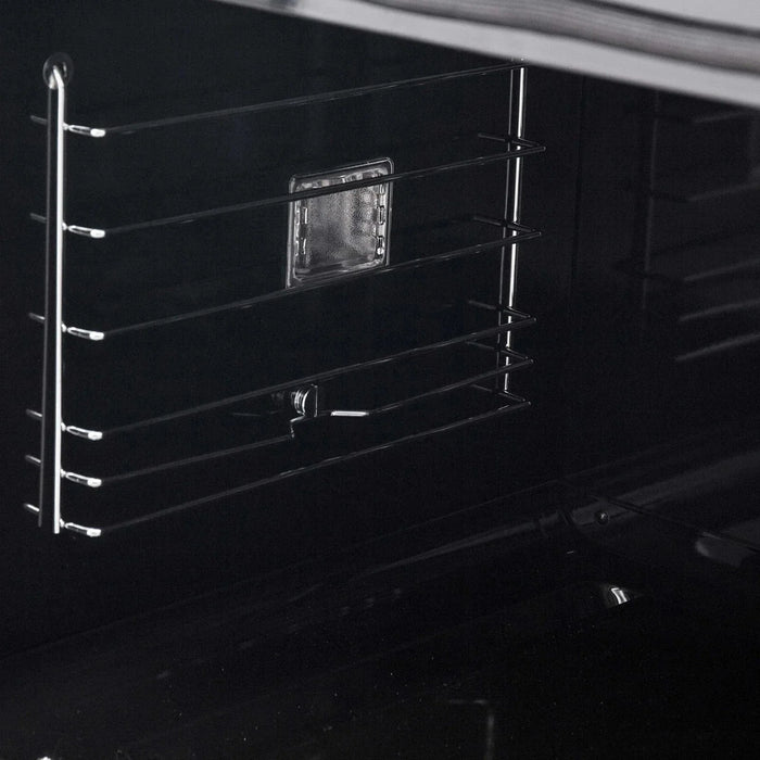 Forno Asti 30"French Door Electric Wall Oven in Black with Antique Brass Trim, FBOEL1333-30BLK