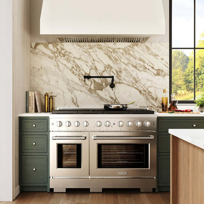 ZLINE 48" Paramount Dual Fuel Range DuoPro™ Cooktop, Dual Ovens PSDR-BLM-4809K