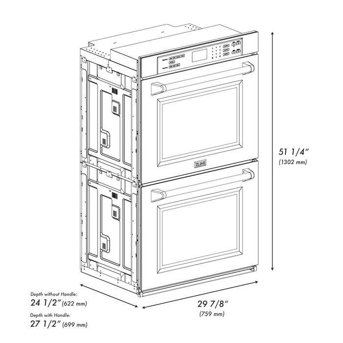 ZLINE 48" Bundle Range Top RT48 & Wall Oven AWD-30, 2KP-RTAWD4809K