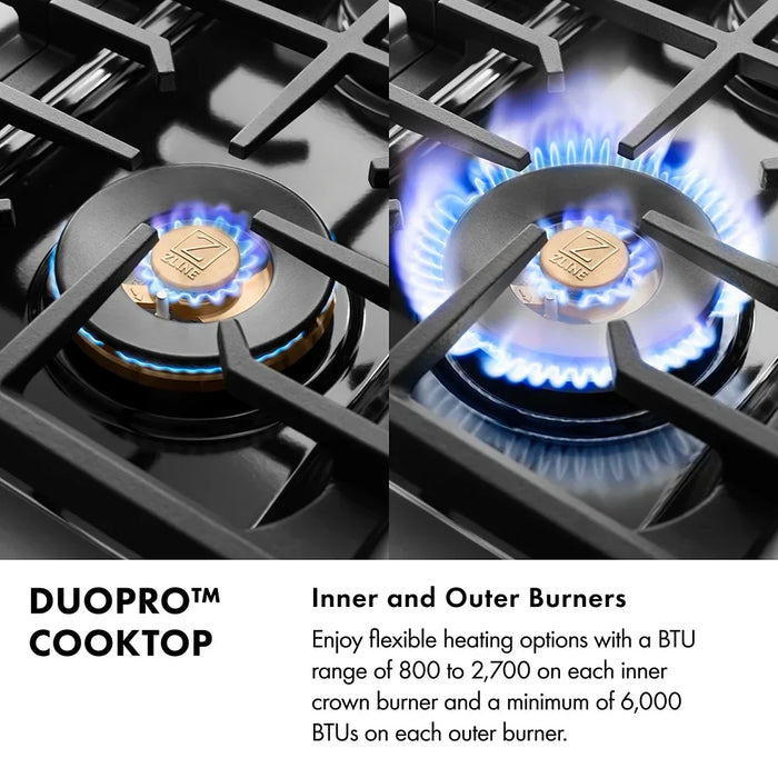 ZLINE 30" Paramount Gas Range DuoPro™ Cooktop, Convection Gas Oven PSGR3009K