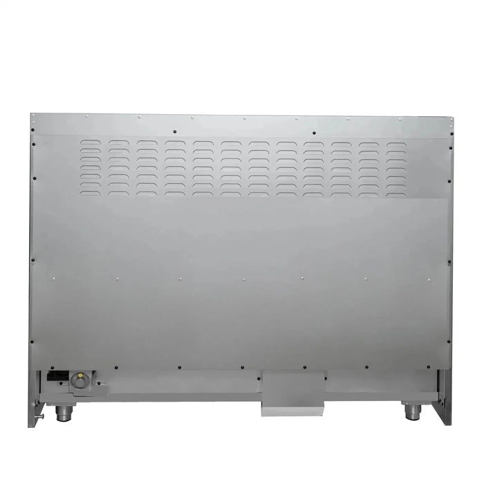 Forno Galiano 48" French Door Dual Fuel Range, 8 Burners, Electric Convection Oven, Black Antique Brass Trim, FFSGS6356-48BLK