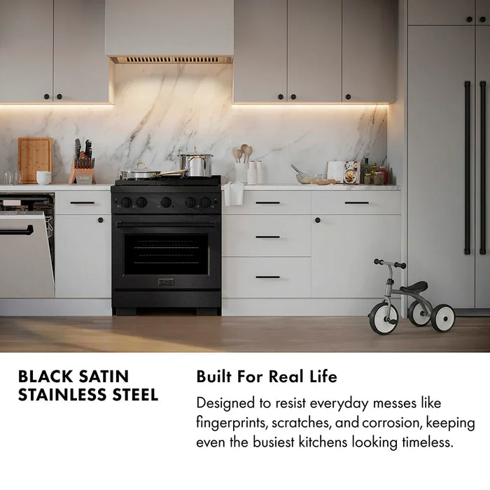 ZLINE 36" Paramount Dual Fuel Range DuoPro™ Cooktop, Electric Convection Oven, Black Satin Stainless Steel PSDRBSZ-36-CB09K