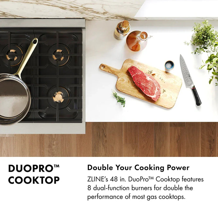 ZLINE 48" Paramount Dual Fuel Range DuoPro™ Cooktop, Dual Ovens PSDRSZ-48-MB09K