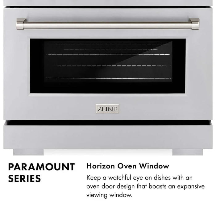 ZLINE 36" Paramount Dual Fuel Range DuoPro™ Cooktop, Electric Convection Oven PSDRZ-36-CB09K