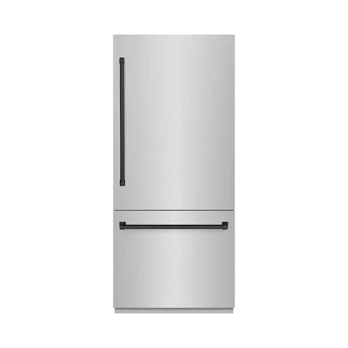 ZLINE 36" Built-In Bottom Freezer Refrigerator,Water Dispenser, Ice Maker, Matte Black RBITZ-304-36MB09K
