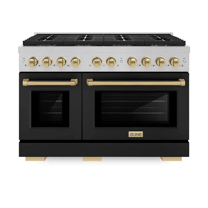ZLINE 48" Paramount Dual Fuel Range DuoPro™ Cooktop, Dual Ovens PSDRSZ-BLM48-CB09K