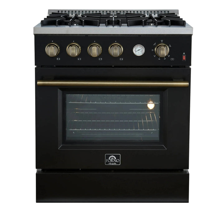 FORNO Marco 30" Gas on Gas Range FFSGS6277-30BLK