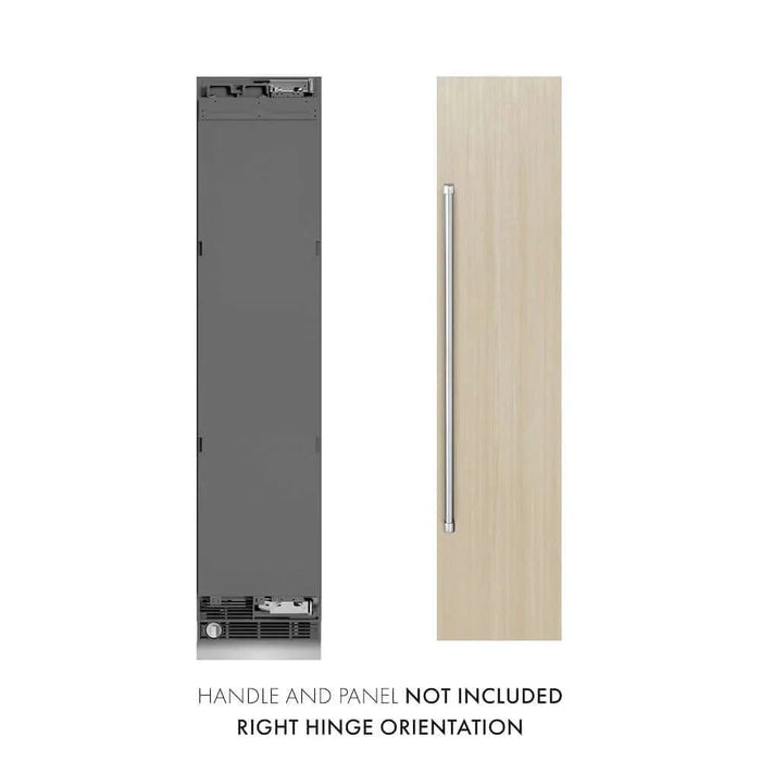 ZLINE 18" Panel Ready Right Hinge Column Freezer, Graphite Gray Interior RBCFVR-18