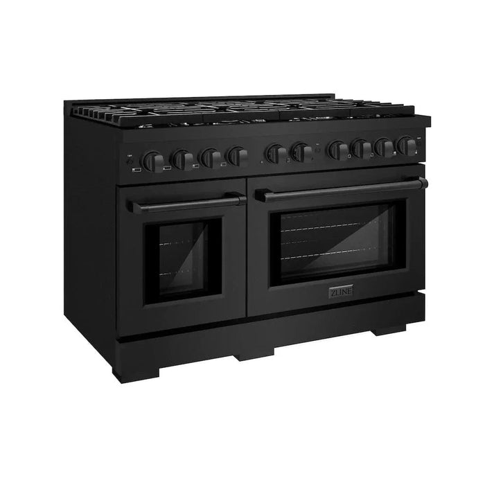 ZLINE 48 in.Gas Range, Convection Gas Oven, Black Stainless Steel, SGRB-4809K