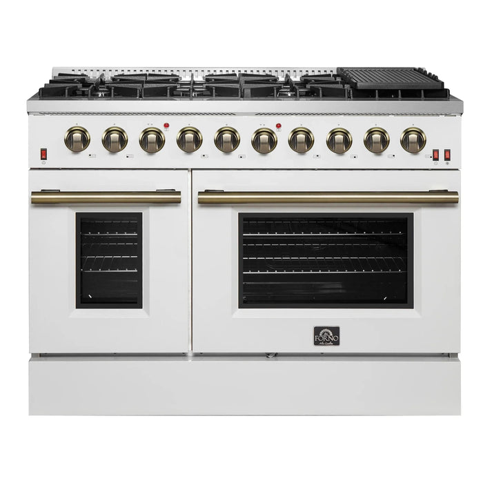 FORNO Galiano 48" Gas on Gas Range FFSGS6244-48WHT