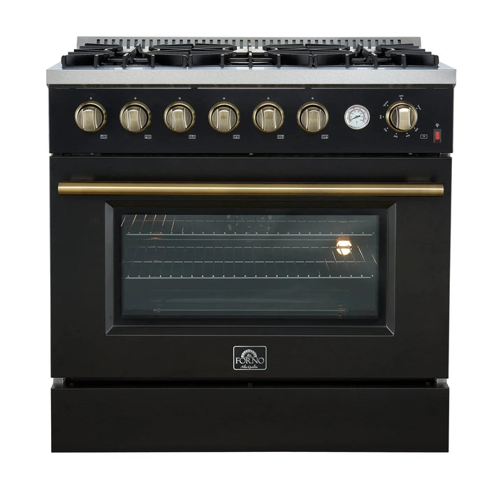 FORNO Marco 36" Gas on Gas Range FFSGS6277-36BLK
