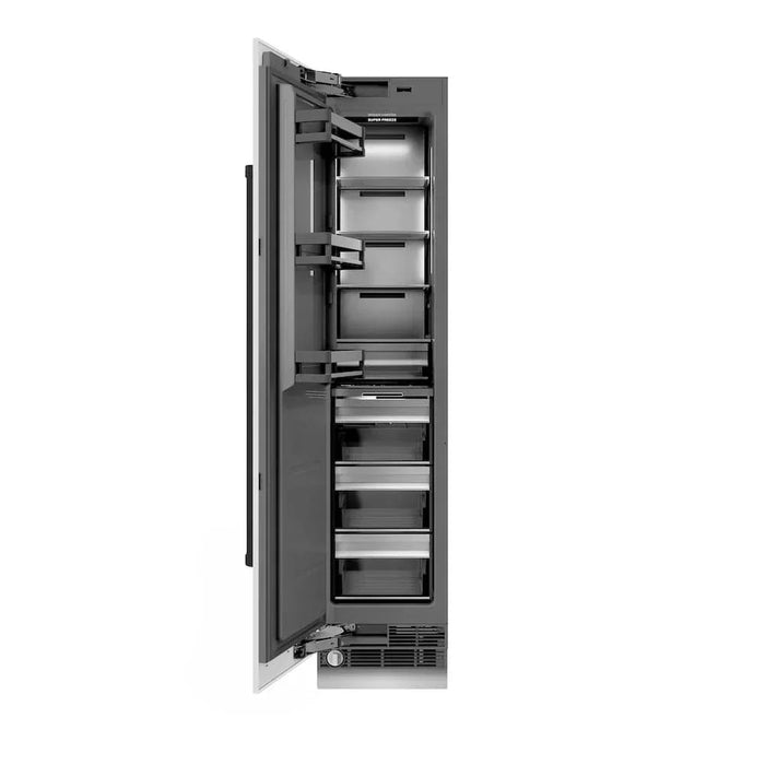 ZLINE 18" Left Hinge Column Freezer White Matte Stainless Steel, Graphite Gray Interior Matte Black RCFVLZ-WM-18-MB09K