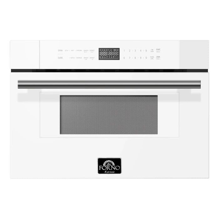 Forno 30" Microwave Drawer White with Antique Brass, FMWDR3000-30WHT