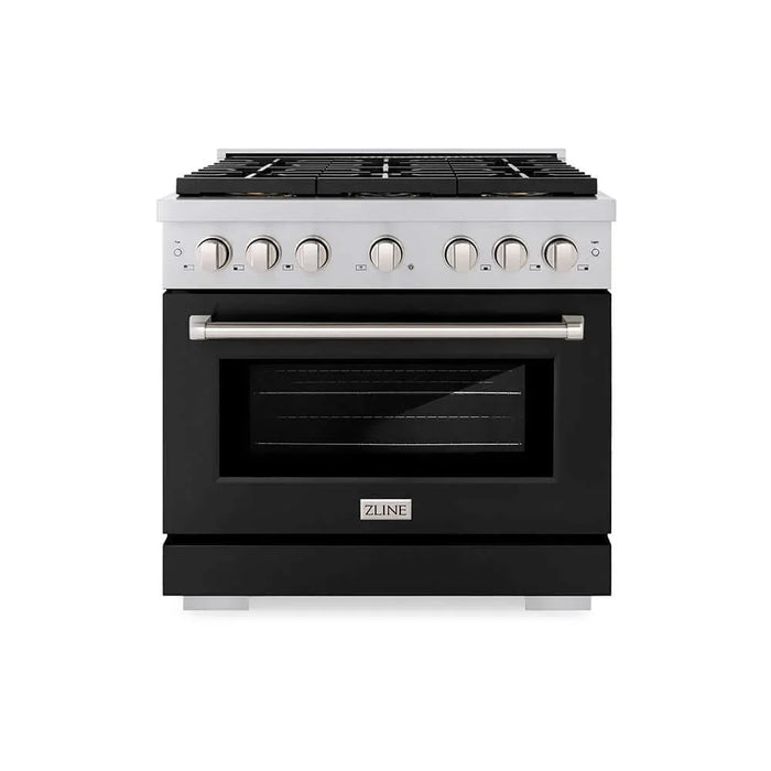 ZLINE 36" Paramount Dual Fuel Range DuoPro™ Cooktop, Electric Convection Oven PSDR-BLM-3609K