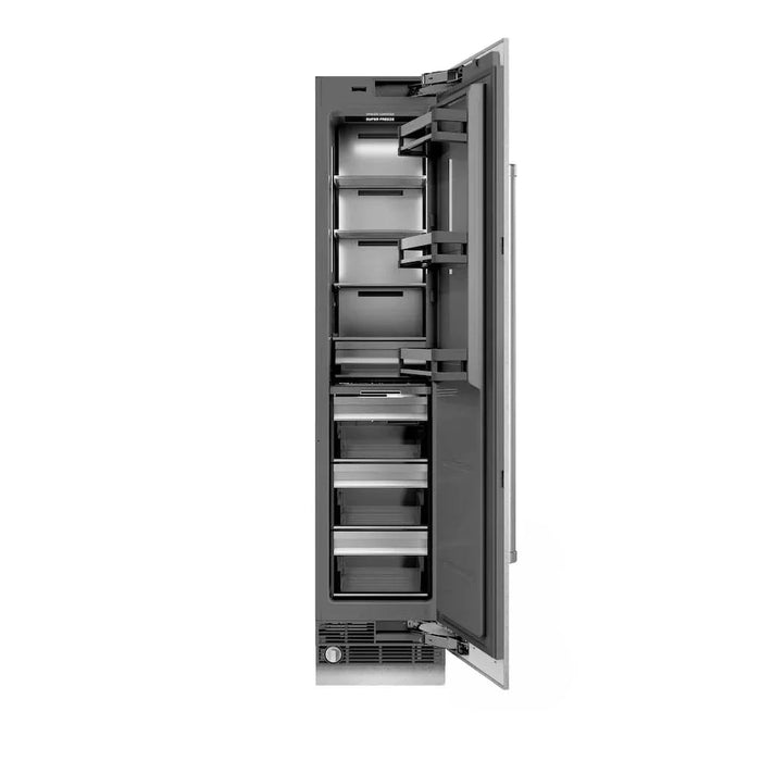 ZLINE 18" Right Hinge Column Freezer DuraSnow® Stainless Steel, Graphite Gray Interior RCFVR-SN-18