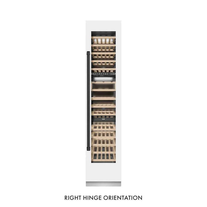 ZLINE 18"Triple Zone 68 Bottle Right Hinge Column Wine Cooler, White Matte Stainless Steel Matte Black RCWVRZ-WM-18-MB
