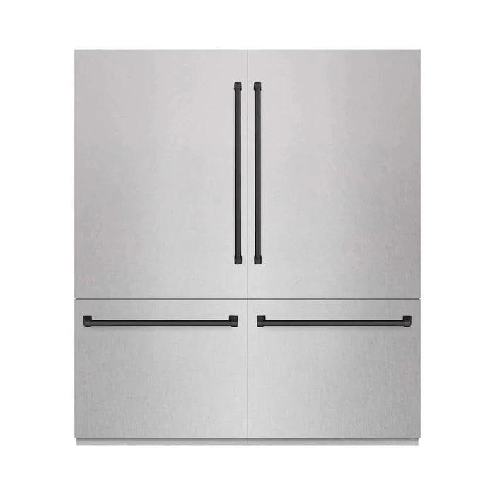 ZLINE 72" Built-In Bottom Freezer Refrigerator,Water Dispenser, Ice Maker, DuraSnow® Matte Black RBITZ-SN-72-MB09K