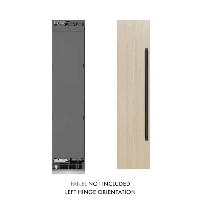 ZLINE 18" Panel Ready Left Hinge Column Freezer, Graphite Gray Interior  Matte Black RBCFVLZ-18-MB