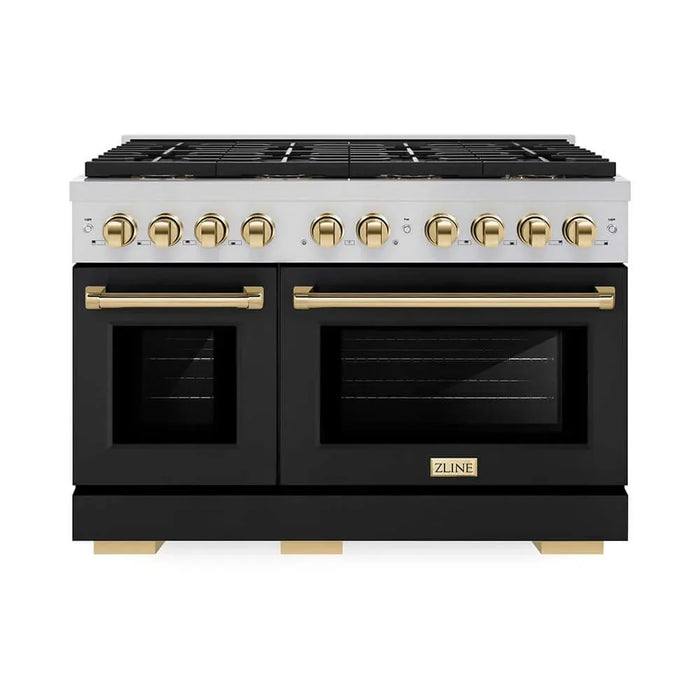 ZLINE 48" Paramount Gas Range DuoPro™ Cooktop, Dual Ovens PSGRZ-BLM-48-G09K