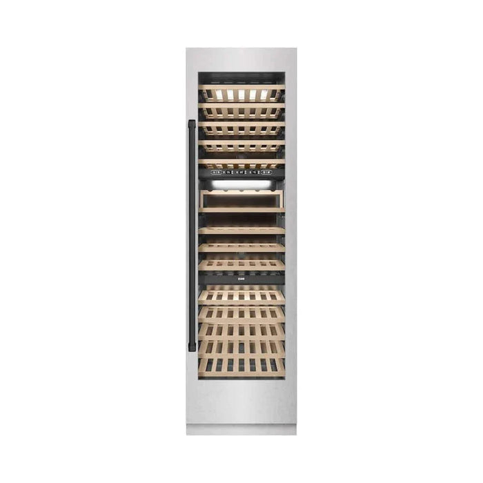 ZLINE 24"Triple Zone 100 Bottle Column Wine Cooler, DuraSnow®  Stainless Steel Matte Black RCWVZ-SN-24-MB