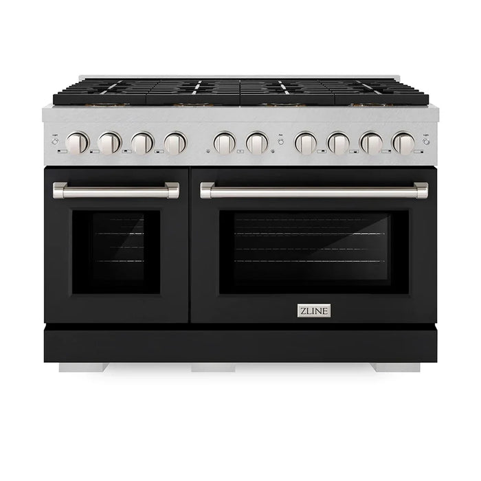 ZLINE 48" Paramount Dual Fuel Range DuoPro™ Cooktop, Dual Ovens PSDRS-BLM-4809K
