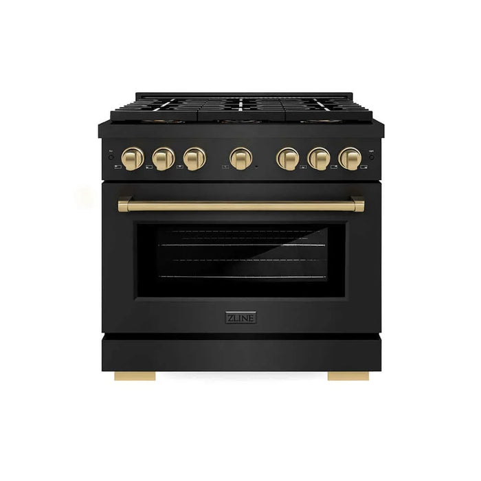 ZLINE 36" Paramount Dual Fuel Range DuoPro™ Cooktop, Electric Convection Oven PSDRBZ-36-CB09K