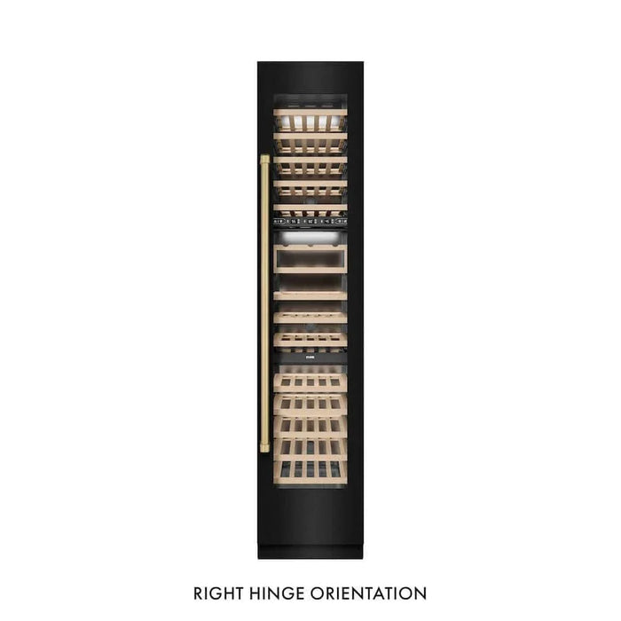 ZLINE 18"Triple Zone 68 Bottle Right Hinge Column Wine Cooler, Black Stainless Steel Champagne Bronze RCWVRZ-BS-18-CB