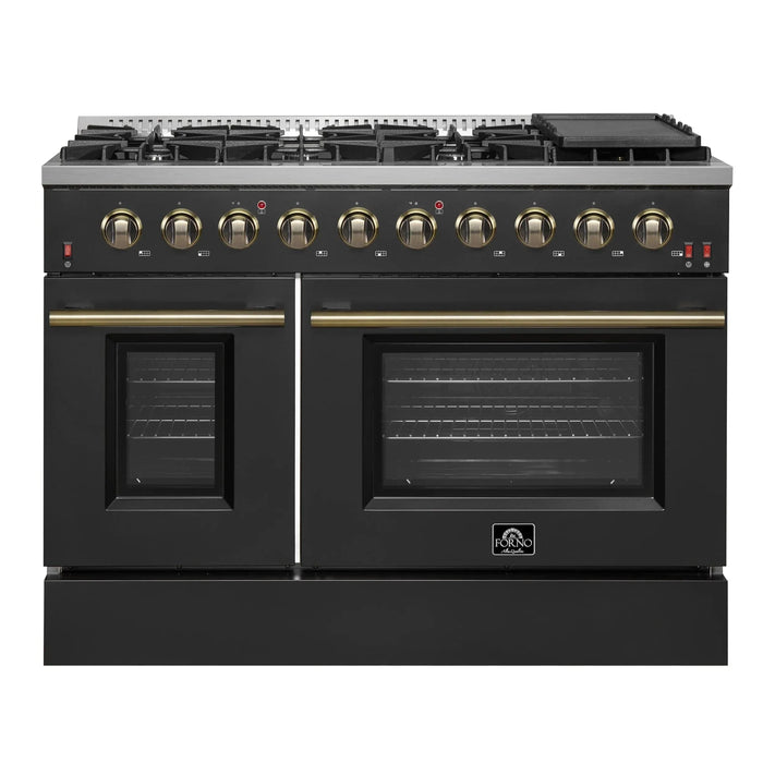 FORNO Galiano 48" Gas on Gas Range FFSGS6244-48BLK