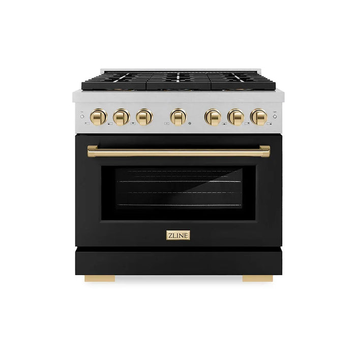 ZLINE 36" Paramount Dual Fuel Range DuoPro™ Cooktop, Electric Convection Oven PSDRSZ-BLM36-G09K