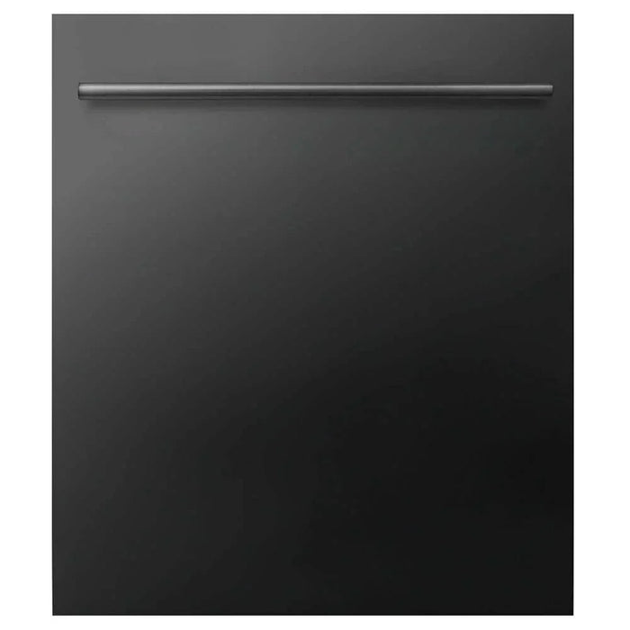 ZLINE 24" Dishwasher In Black Stainless Steel, Stainless Tub, Modern Style Handle DW-BS-H-2409K