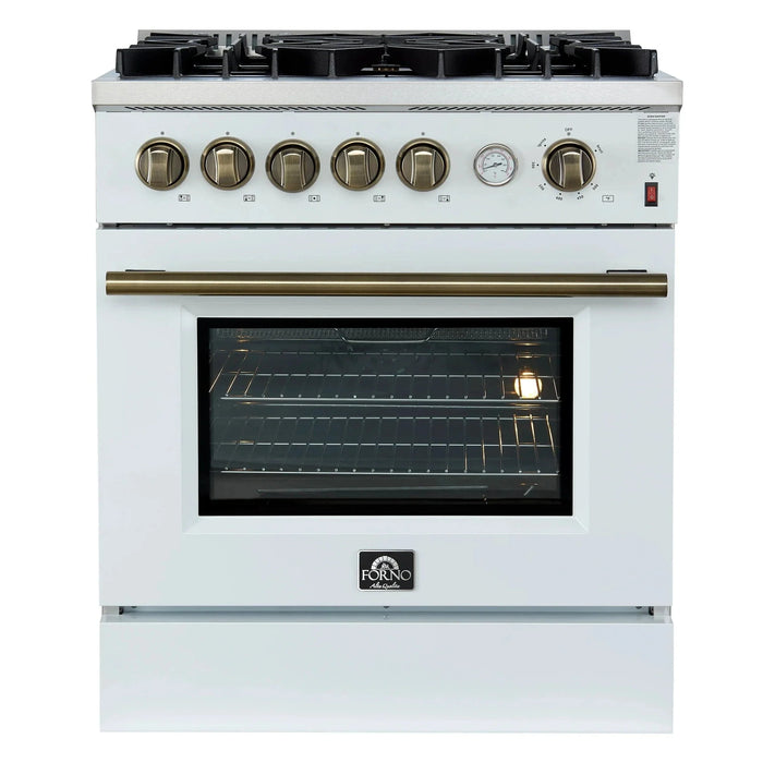 FORNO Giovanni 30" Gas on Gas Range FFSGS6274-30WHT
