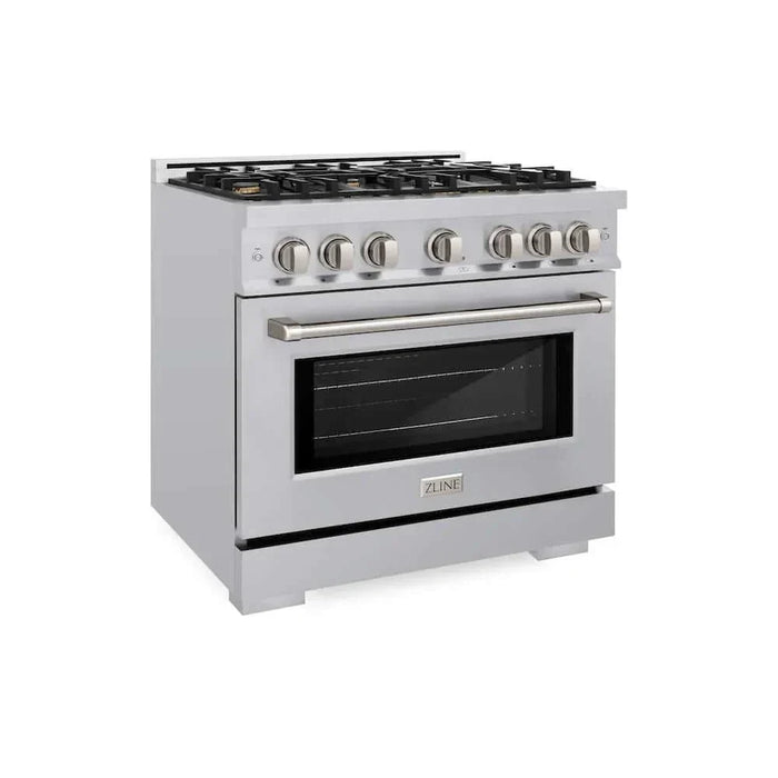 ZLINE 36" Select Gas Range Convection Gas Oven Stainless Steel Brass Burners HGR-BR-3609K